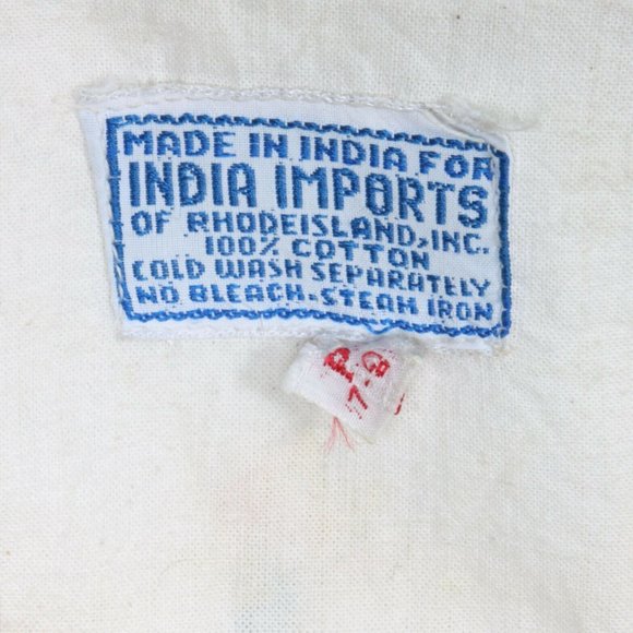 Vintage INDIA IMPORTS Block Print Embroidered Parrot Bird Floral Dress sz P /108 - Picture 7 of 7